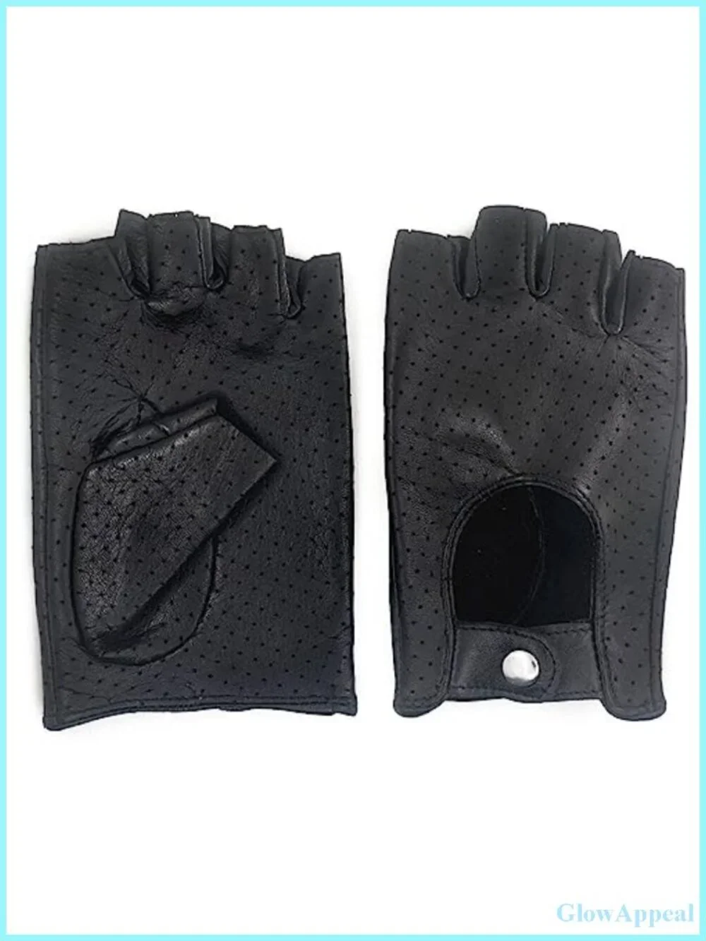 Womens Fingerless Driving Gloves Premium Lambskin Leather Breathable